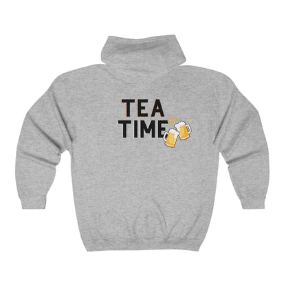 Tea Time Zipped Hoodie - Cheers to Grandpa Vibes!