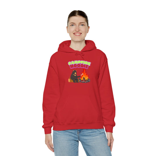 Campfire Bear Hoodie - Cozy Up with a Little Wilderness Fun!