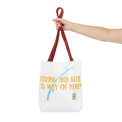 Fishing and Beer Tote Bag - For My Lady Friends Who Love to Cast and Chill!