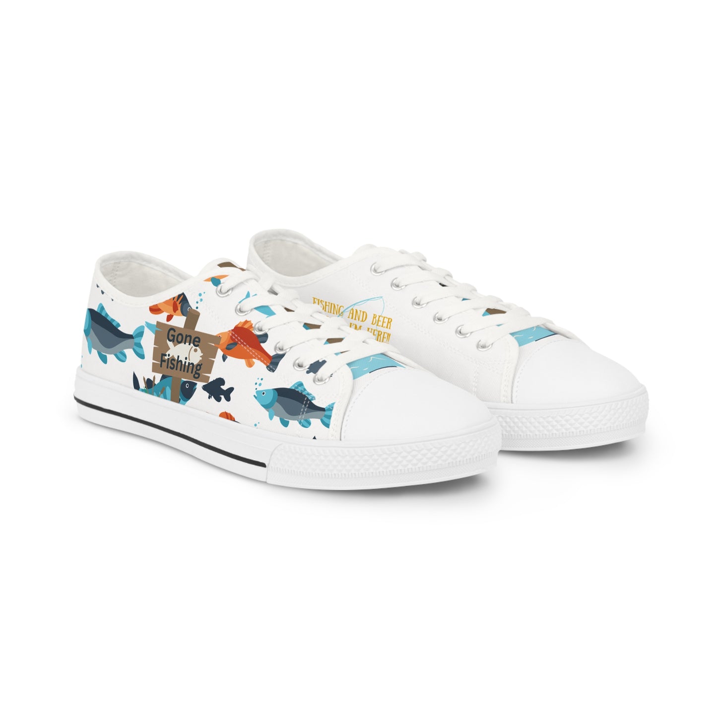 Gone Fishing Low Top Sneakers - For the Reel Fisherman!