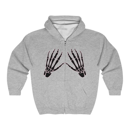 Skeleton Hands Zipped Hoodie - A Little Spooky, A Lot of Fun!