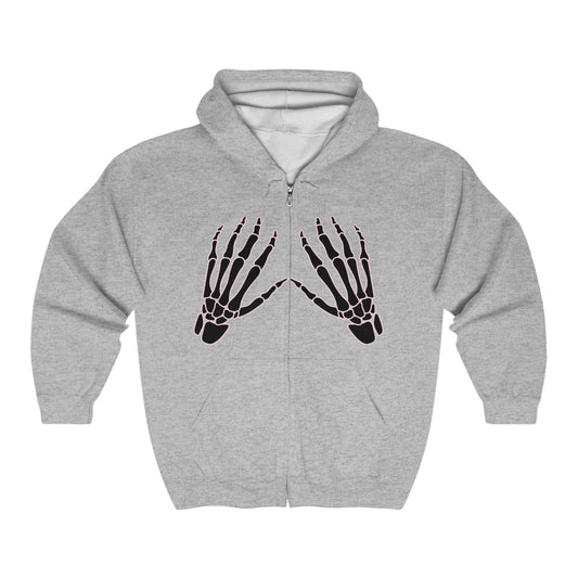 Skeleton Hands Zipped Hoodie - A Little Spooky, A Lot of Fun!