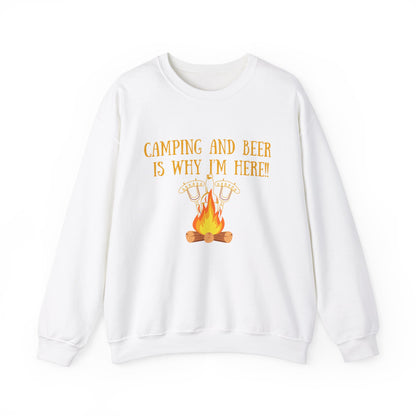 Camping and Beer Unisex Heavy Blend™ Crewneck Sweatshirt - Pure Comfort, Pure Fun!