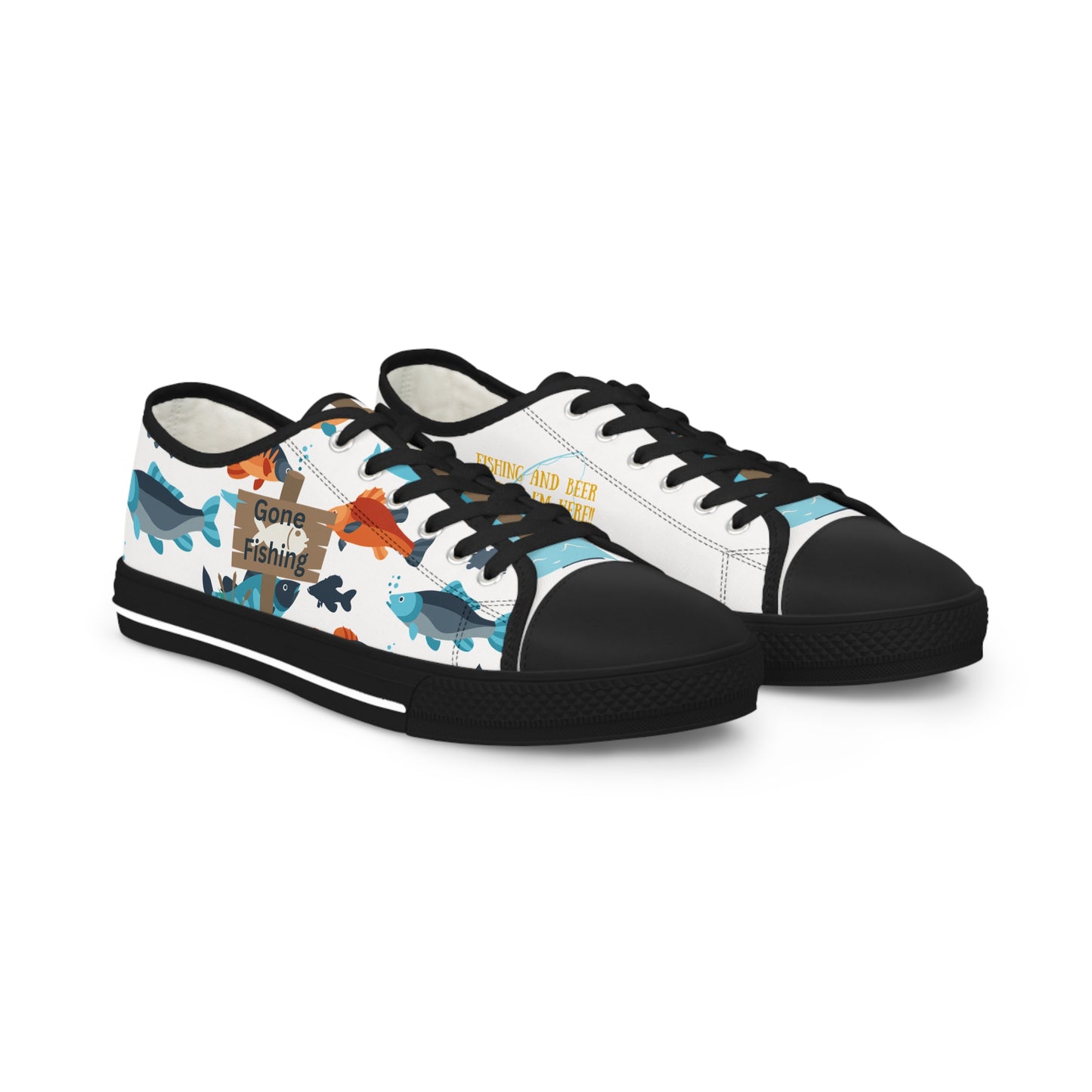 Gone Fishing Low Top Sneakers - For the Reel Fisherman!