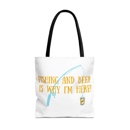 Fishing and Beer Tote Bag - For My Lady Friends Who Love to Cast and Chill!