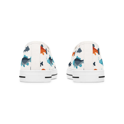 All Over Print Fishing  Low Top Sneakers - Reel in the Fun!