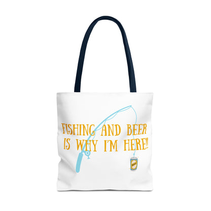 Fishing and Beer Tote Bag - For My Lady Friends Who Love to Cast and Chill!