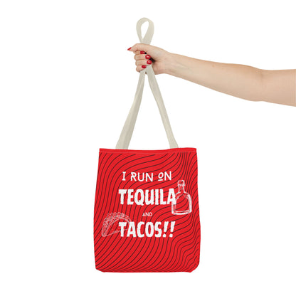 I Run on Tequila and Tacos Tote Bag - Fuel for the Fun!