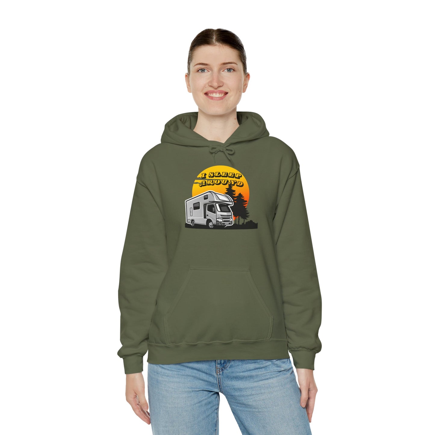 I Sleep Around Hooded Sweatshirt - Wander, Camp, Repeat!