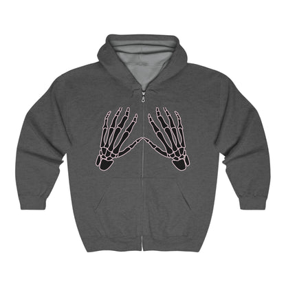 Skeleton Hands Zipped Hoodie - A Little Spooky, A Lot of Fun!