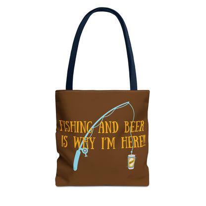 Fishing and Beer Tote Bag - Reel Relaxation!