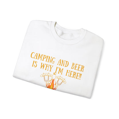 Camping and Beer Unisex Heavy Blend™ Crewneck Sweatshirt - Pure Comfort, Pure Fun!