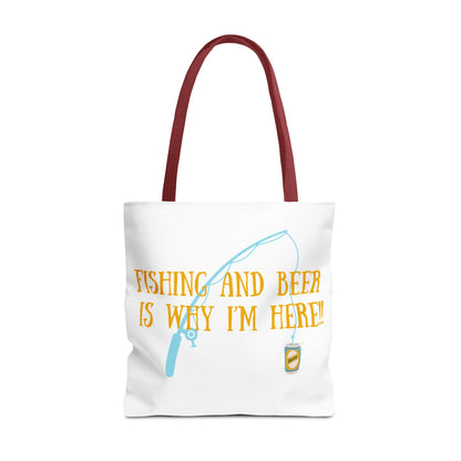 Fishing and Beer Tote Bag - For My Lady Friends Who Love to Cast and Chill!