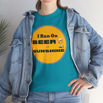 I Run on Beer and Sunshine Tee - Cheers to Good Vibes!