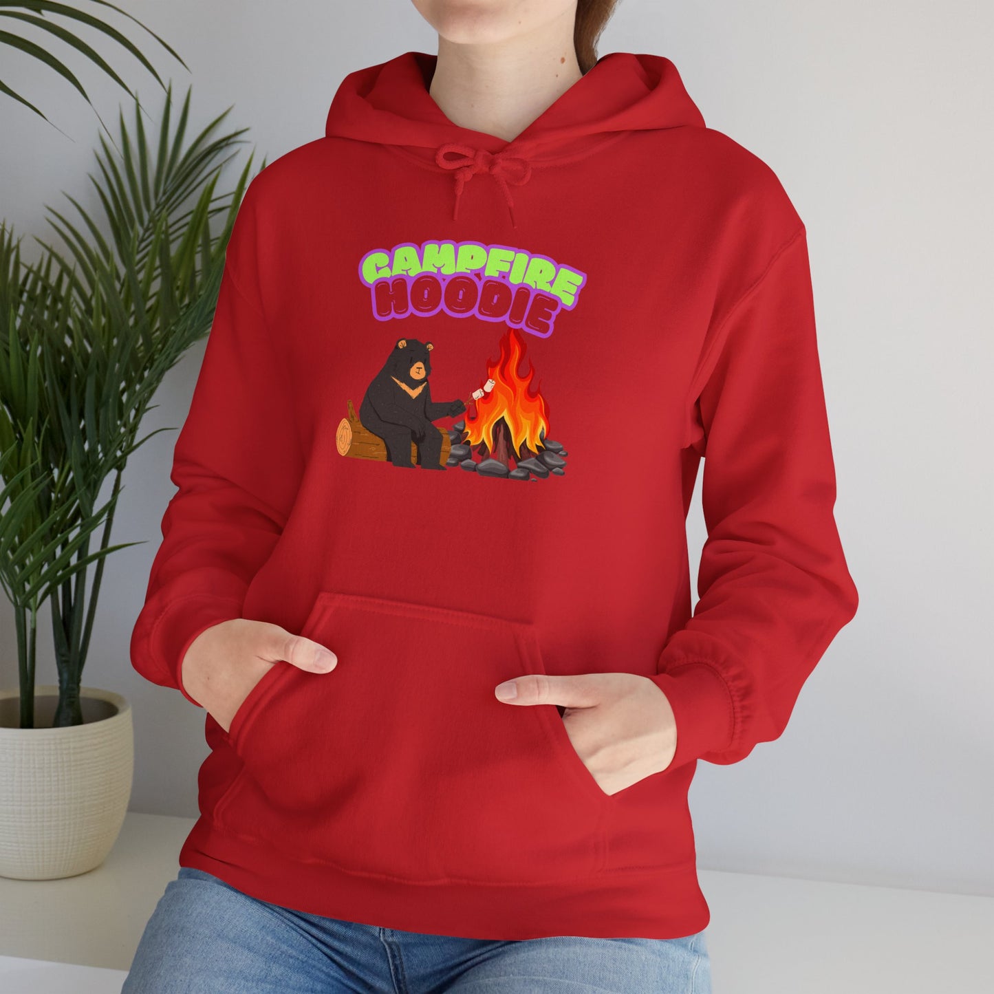 Campfire Bear Hoodie - Cozy Up with a Little Wilderness Fun!