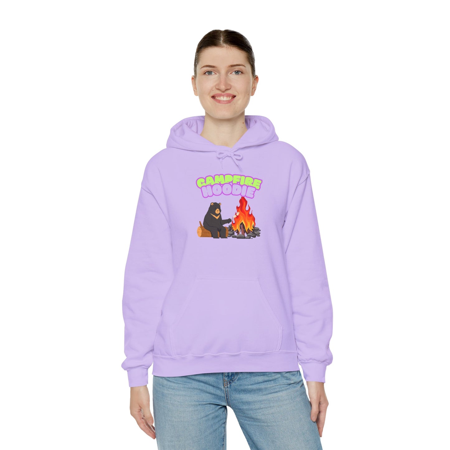 Campfire Bear Hoodie - Cozy Up with a Little Wilderness Fun!