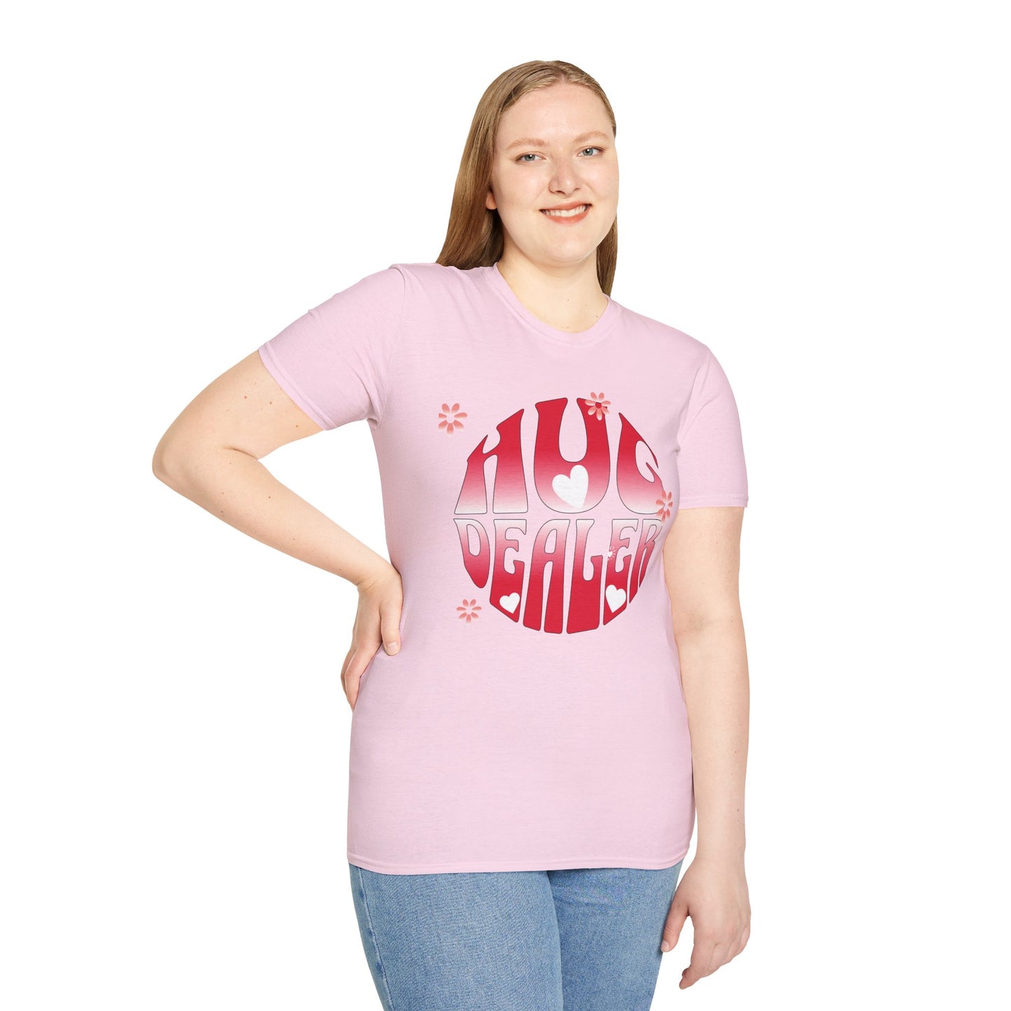 Hug Dealer Unisex Softstyle T-Shirt - Spreading Smiles, One Hug at a Time!