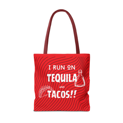 I Run on Tequila and Tacos Tote Bag - Fuel for the Fun!