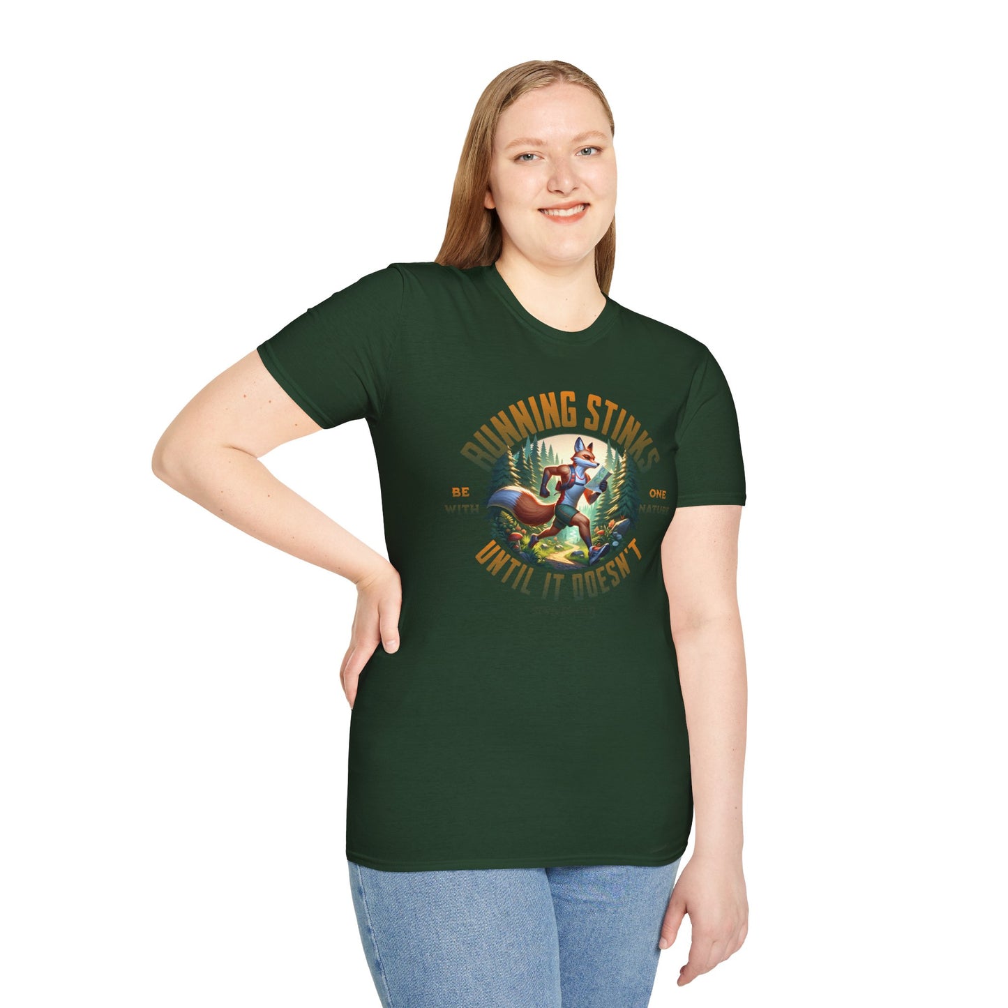 Running Stinks Until It Doesn't Unisex Softstyle T-Shirt - Embrace Your Wild Side!