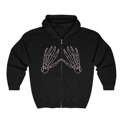 Skeleton Hands Zipped Hoodie - A Little Spooky, A Lot of Fun!