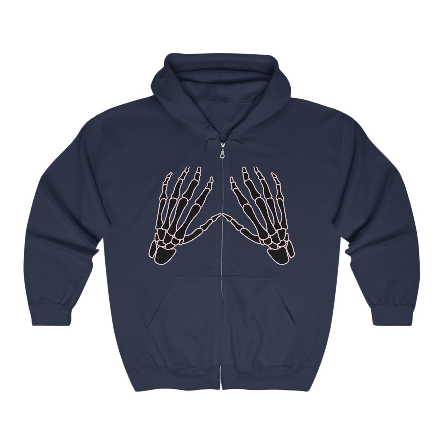 Skeleton Hands Zipped Hoodie - A Little Spooky, A Lot of Fun!