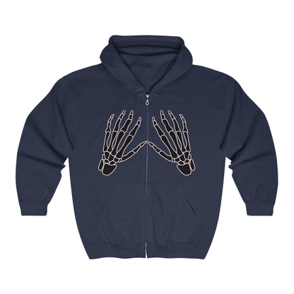 Skeleton Hands Zipped Hoodie - A Little Spooky, A Lot of Fun!