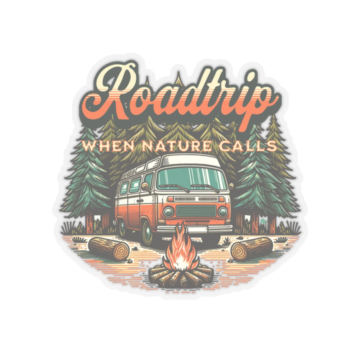 Roadtrip Vibes Kiss-Cut Stickers