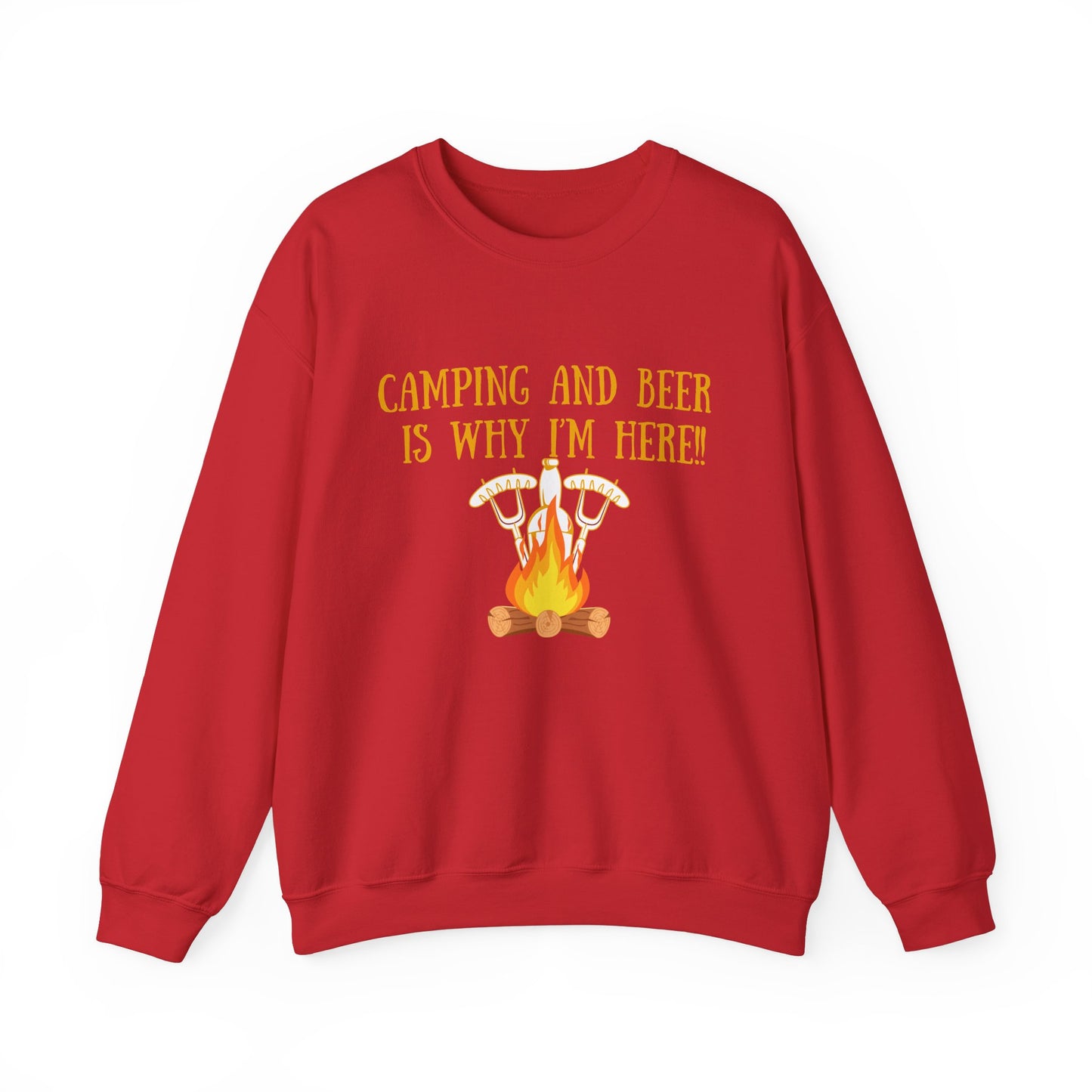 Camping and Beer Unisex Heavy Blend™ Crewneck Sweatshirt - Pure Comfort, Pure Fun!