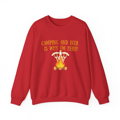 Camping and Beer Unisex Heavy Blend™ Crewneck Sweatshirt - Pure Comfort, Pure Fun!