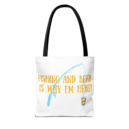 Fishing and Beer Tote Bag - For My Lady Friends Who Love to Cast and Chill!