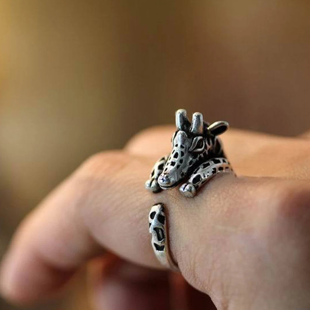 Vintage Mini Giraffe Adjustable Ring