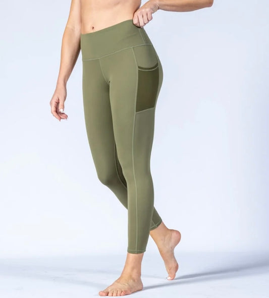 CONFIDENT Women's High-Rise Leggings - Olive Green