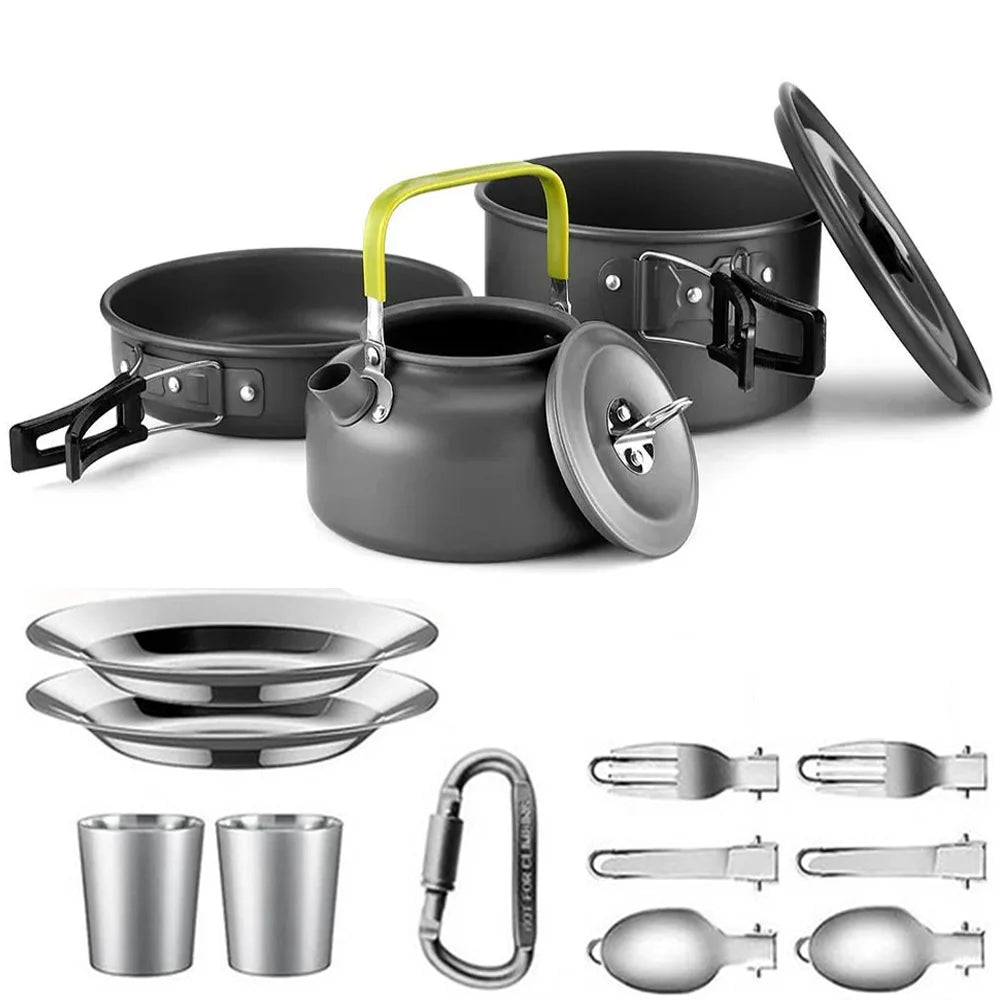 Camping Cookware & Tableware Set - Cook Anywhere, Anytime