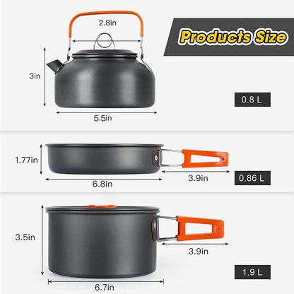 Camping Cookware & Tableware Set - Cook Anywhere, Anytime