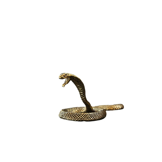 Antique Bronze Cobra Snake Statue Miniature Figurine - Hissssstory Rocks