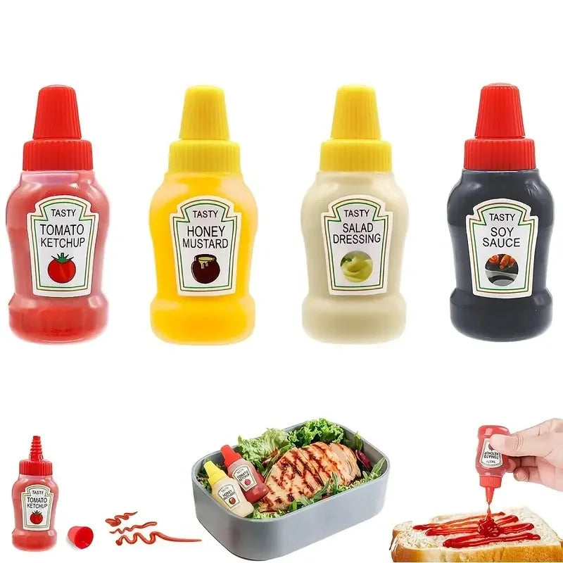 25ml Mini Condiment Squeeze Bottles - Reduce the Clutter