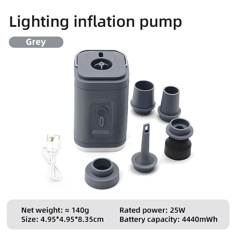 3-in-1 Mini Wireless Electric Air Pump with Lights - Pump it Up