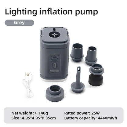 3-in-1 Mini Wireless Electric Air Pump with Lights - Pump it Up