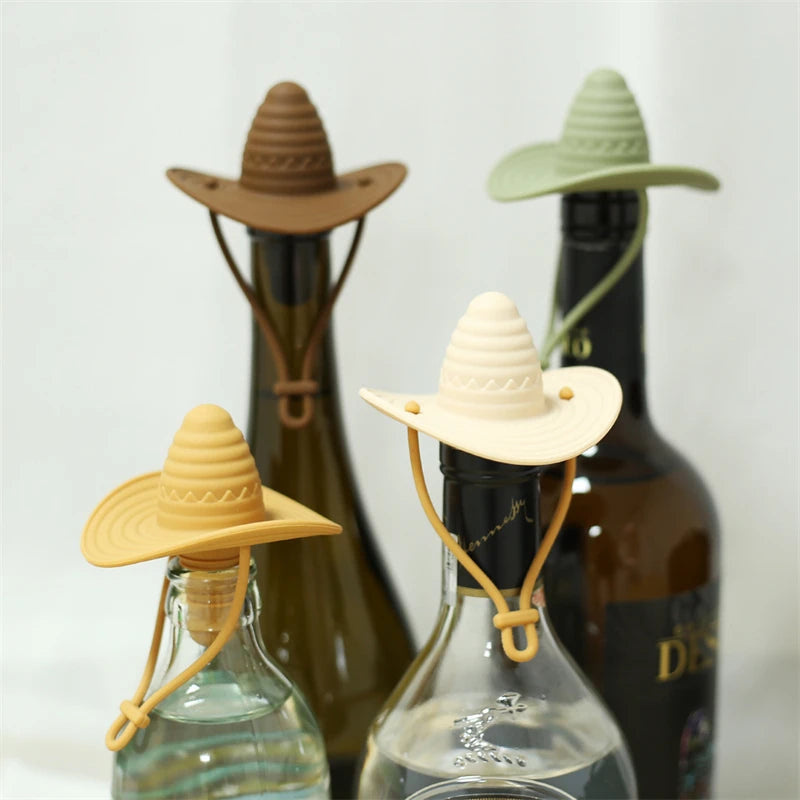 Creative Silicone Cowboy Hat Bottle Stoppers - Keep Your Beverages Fresh in Style