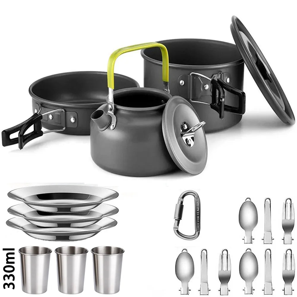 Camping Cookware & Tableware Set - Cook Anywhere, Anytime