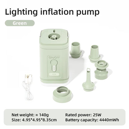 3-in-1 Mini Wireless Electric Air Pump with Lights - Pump it Up