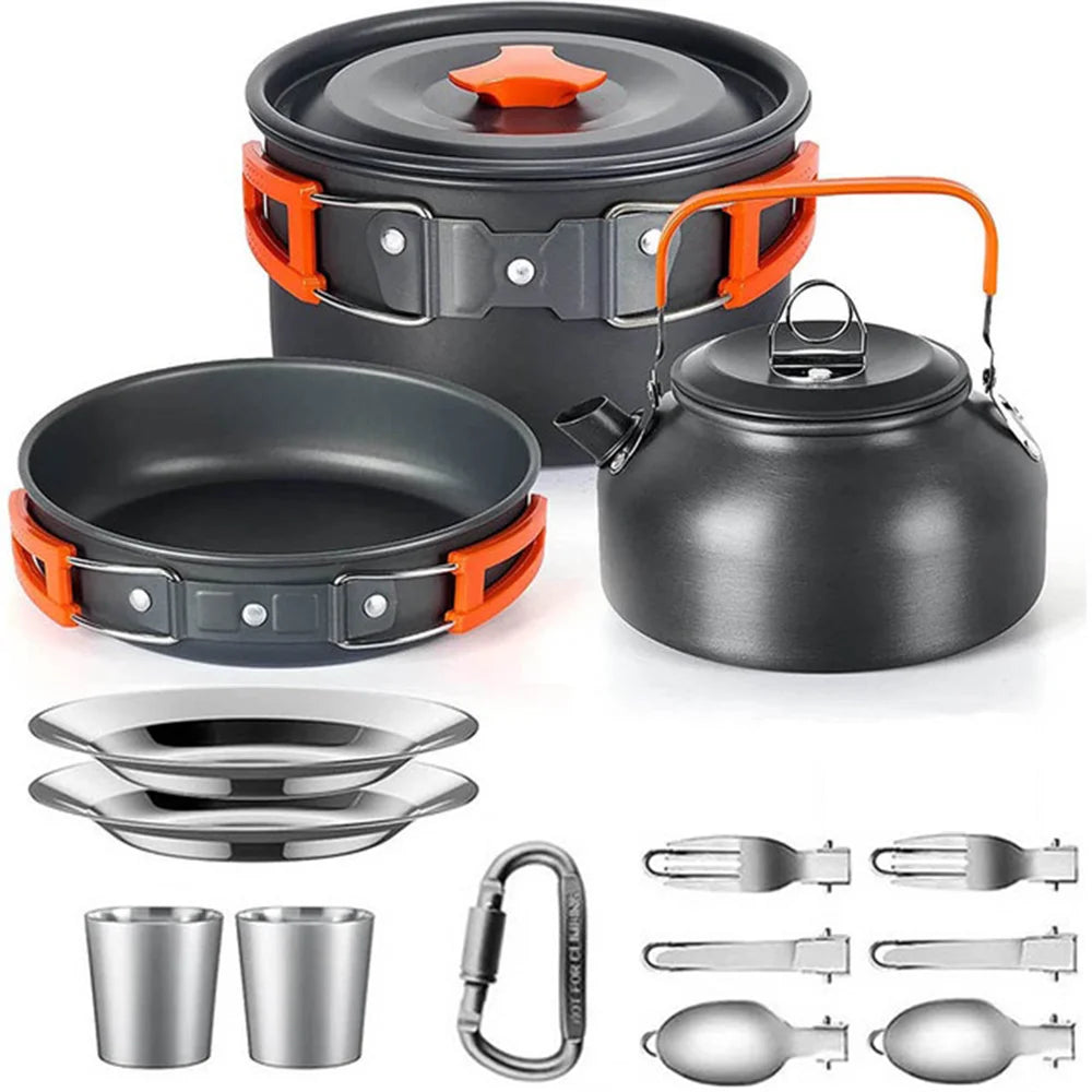 Camping Cookware & Tableware Set - Cook Anywhere, Anytime