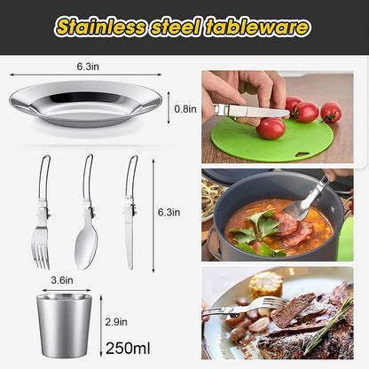 Camping Cookware & Tableware Set - Cook Anywhere, Anytime