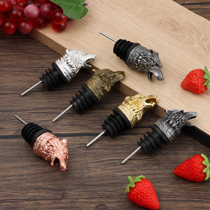 Wolf Head Wine Pourer Stopper - Premium Wine Accessory