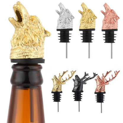 Wolf Head Wine Pourer Stopper - Premium Wine Accessory