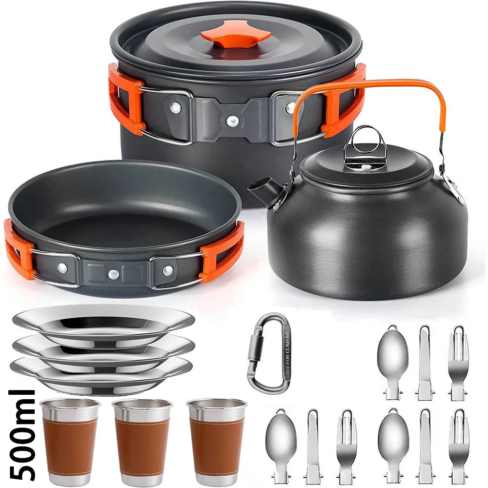 Camping Cookware & Tableware Set - Cook Anywhere, Anytime